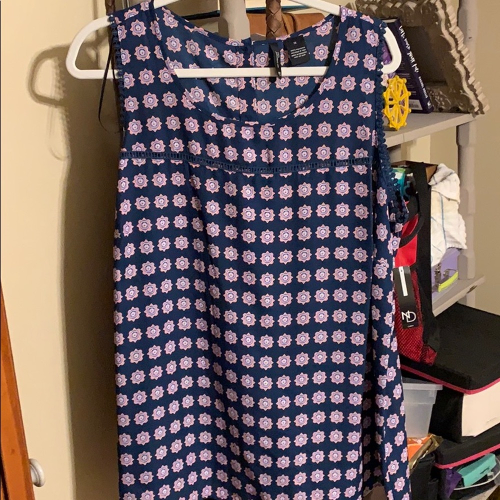 Sheer, patterned tank top